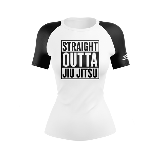 Straight Outta Jiu Jitsu Women's BJJ Rash Guard - Shortsleeve