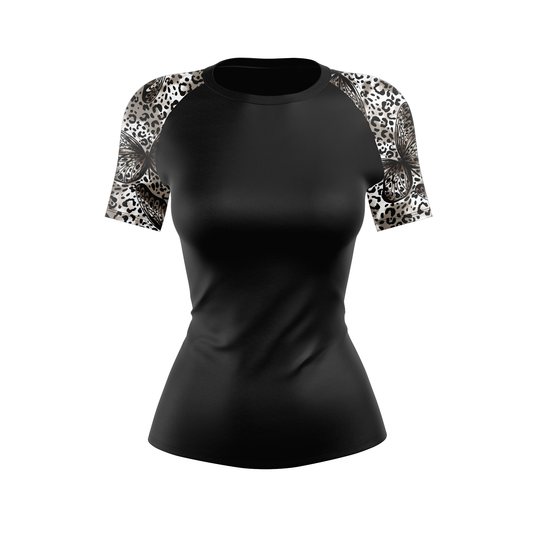 Leopard Butterfly Women's BJJ Rash Guard - Shortsleeve