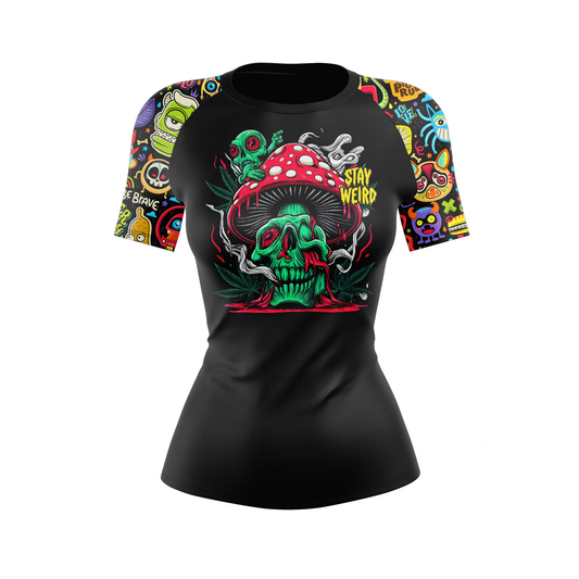 Stay Weird Doodle Women's BJJ Rash Guard - Shortsleeve