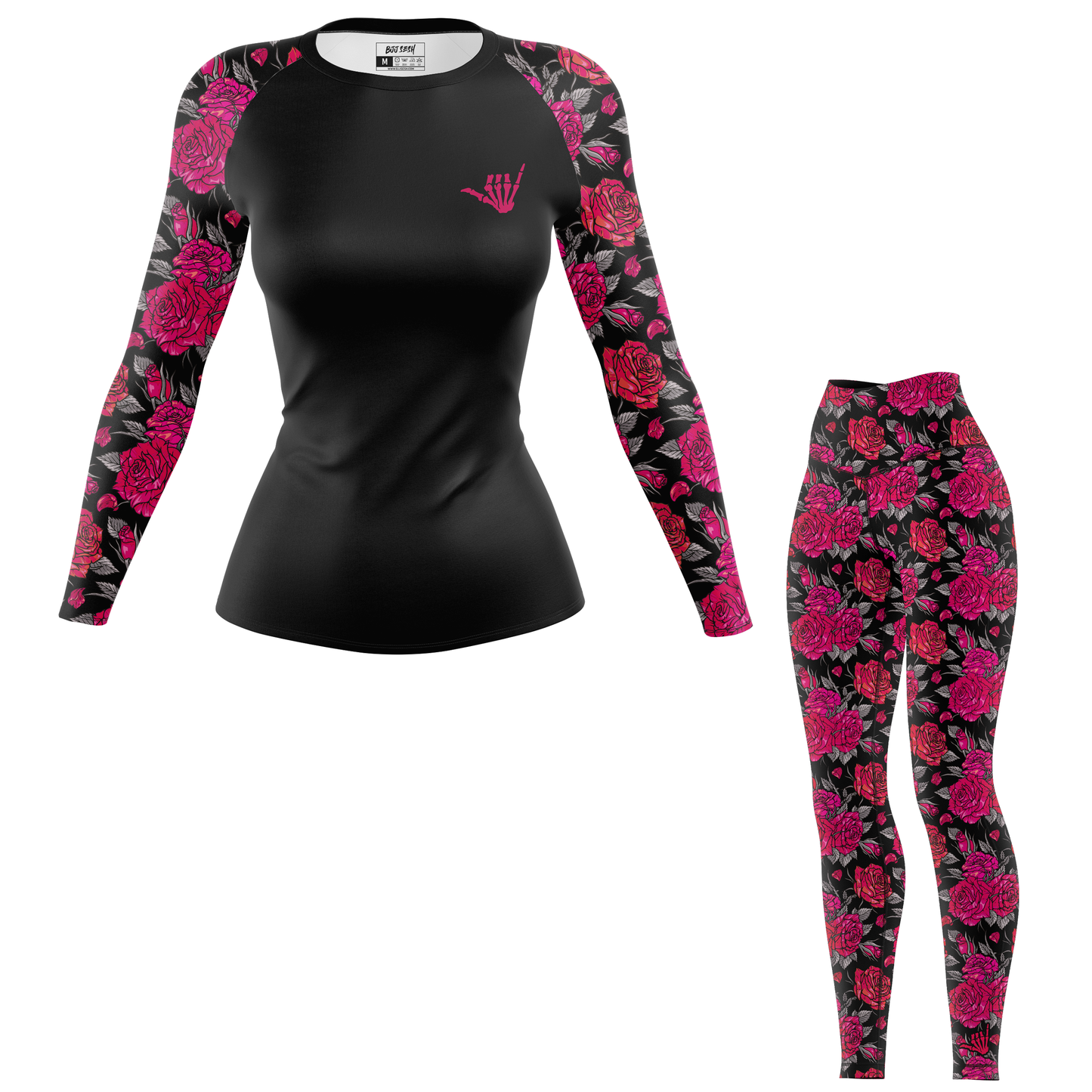 Pink Death Rose Women's BJJ Rash Guard