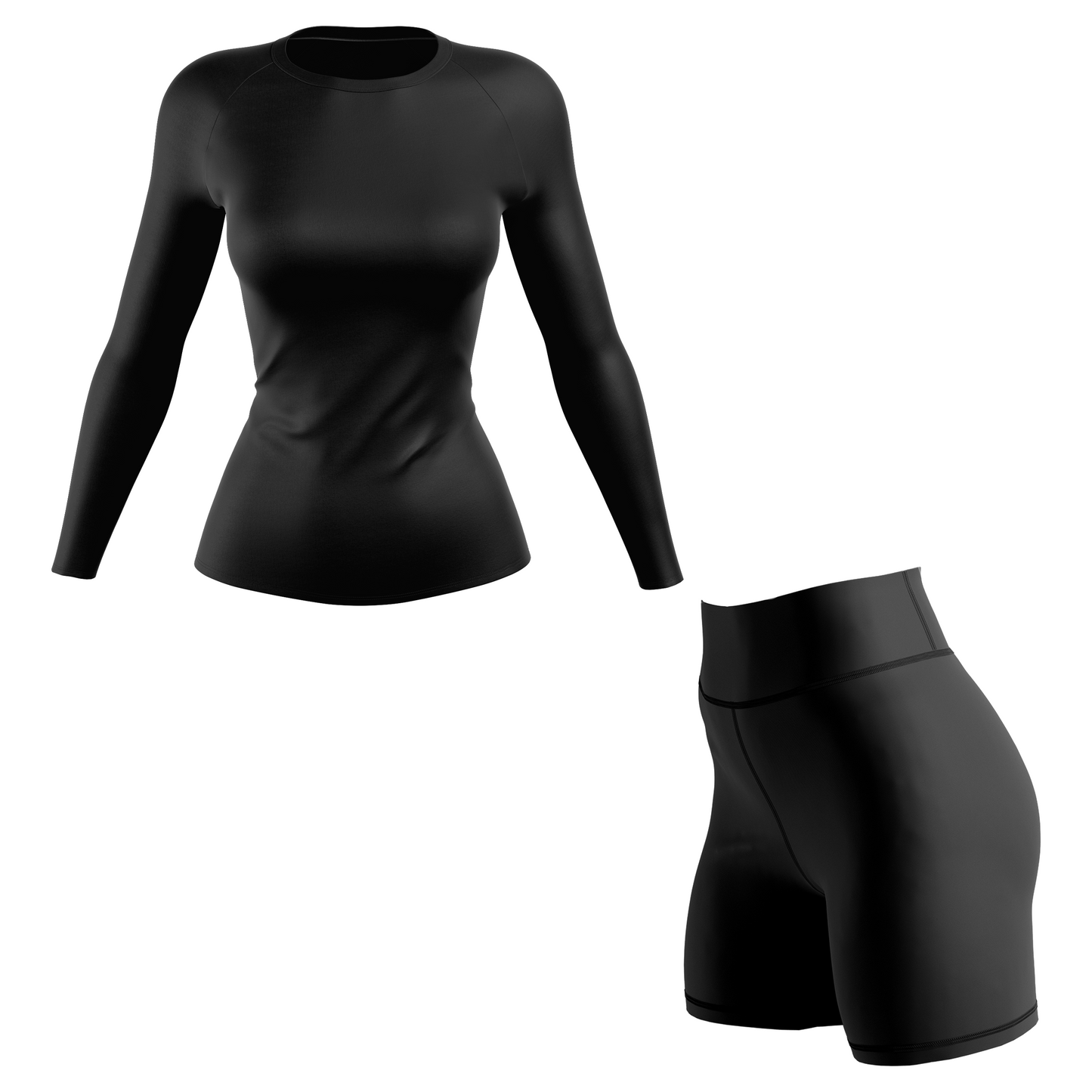 Plain Black Women's BJJ Rash Guard
