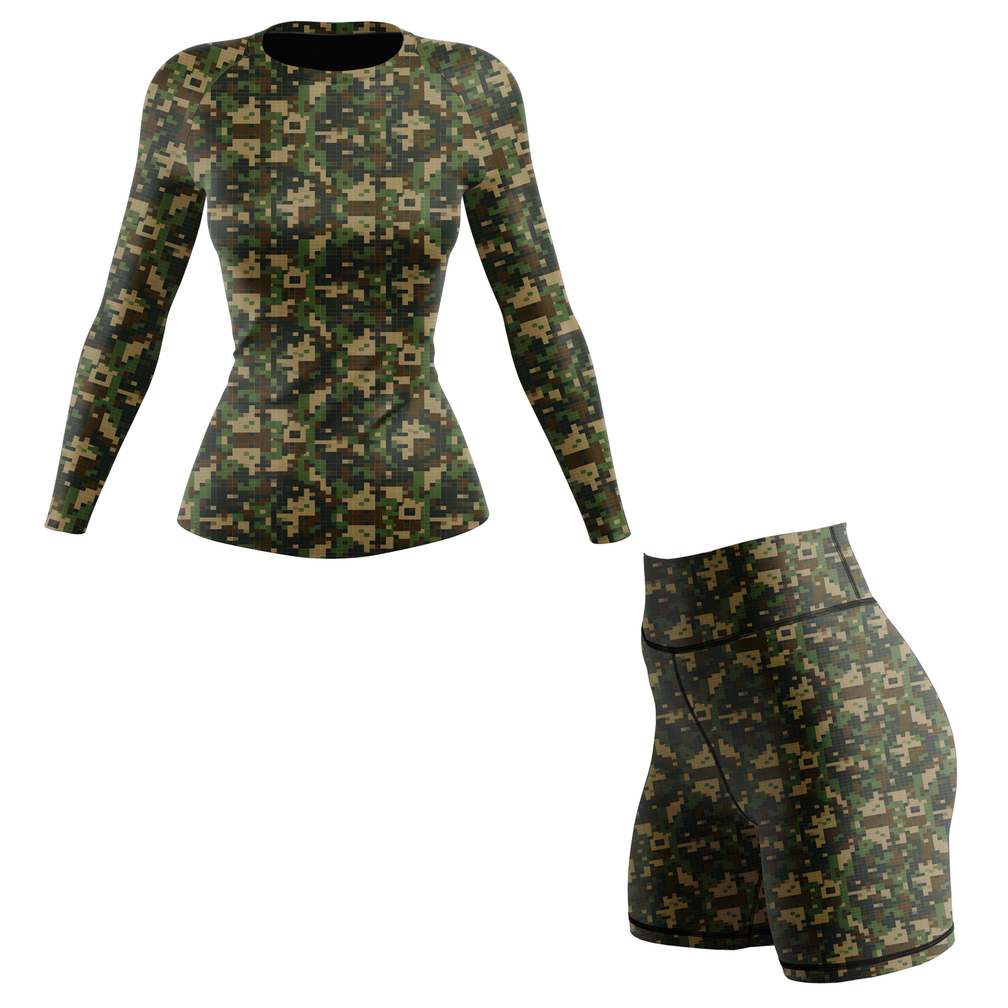 Digital Camo Women's BJJ Rash Guard