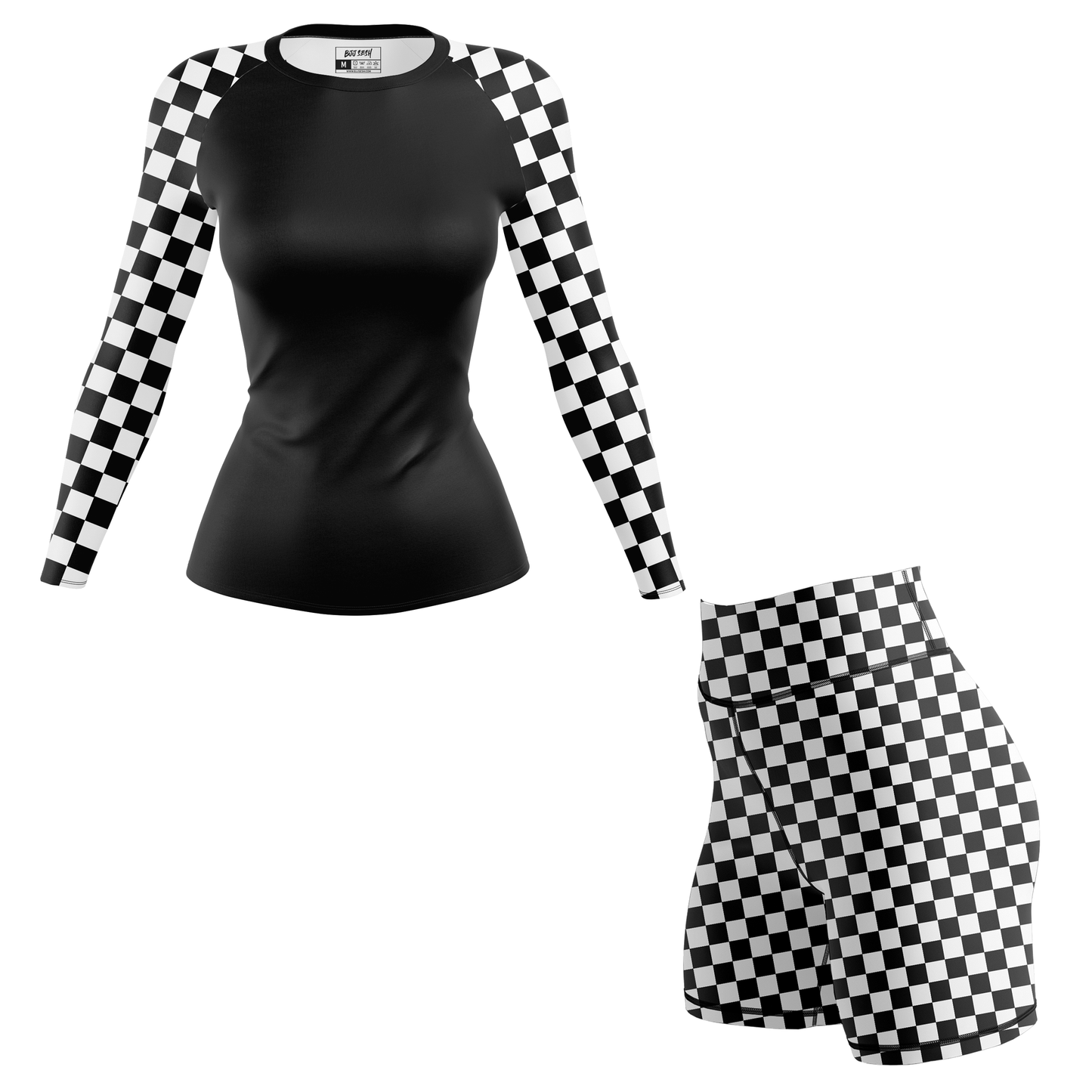 Checkered Women's BJJ Rash Guard