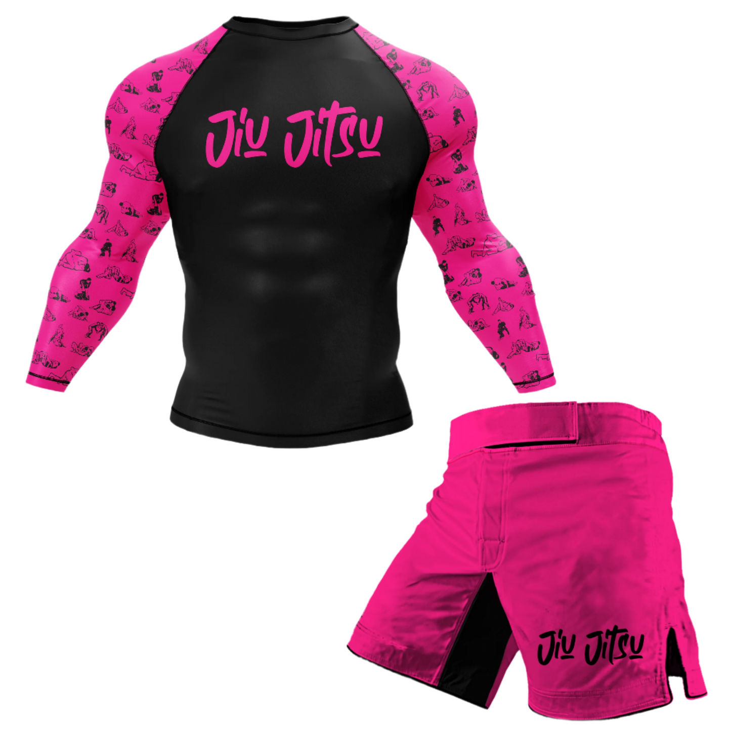 Black Pink Jiu Jitsu BJJ/MMA Shorts