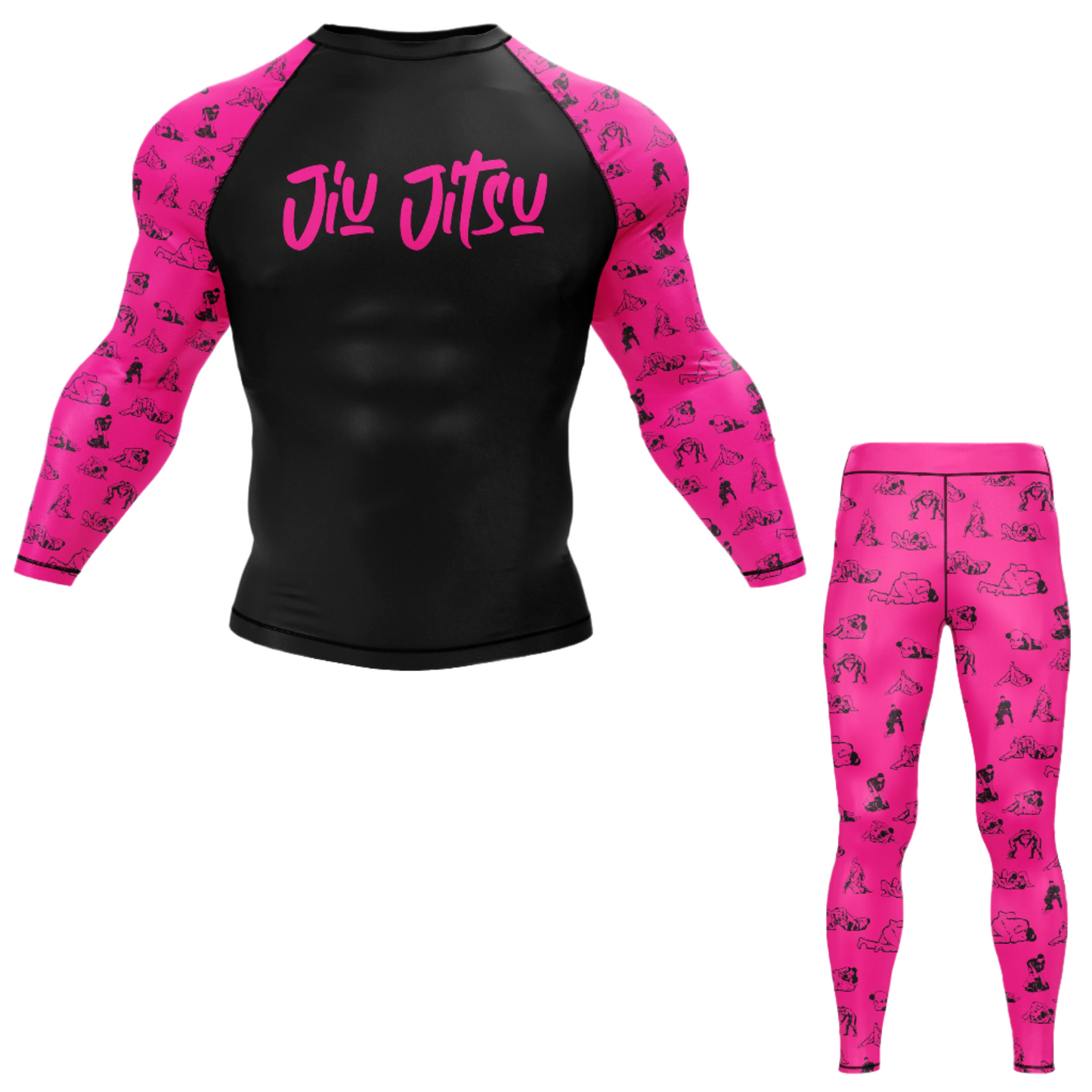 Black Pink Jiu Jitsu BJJ Rash Guard