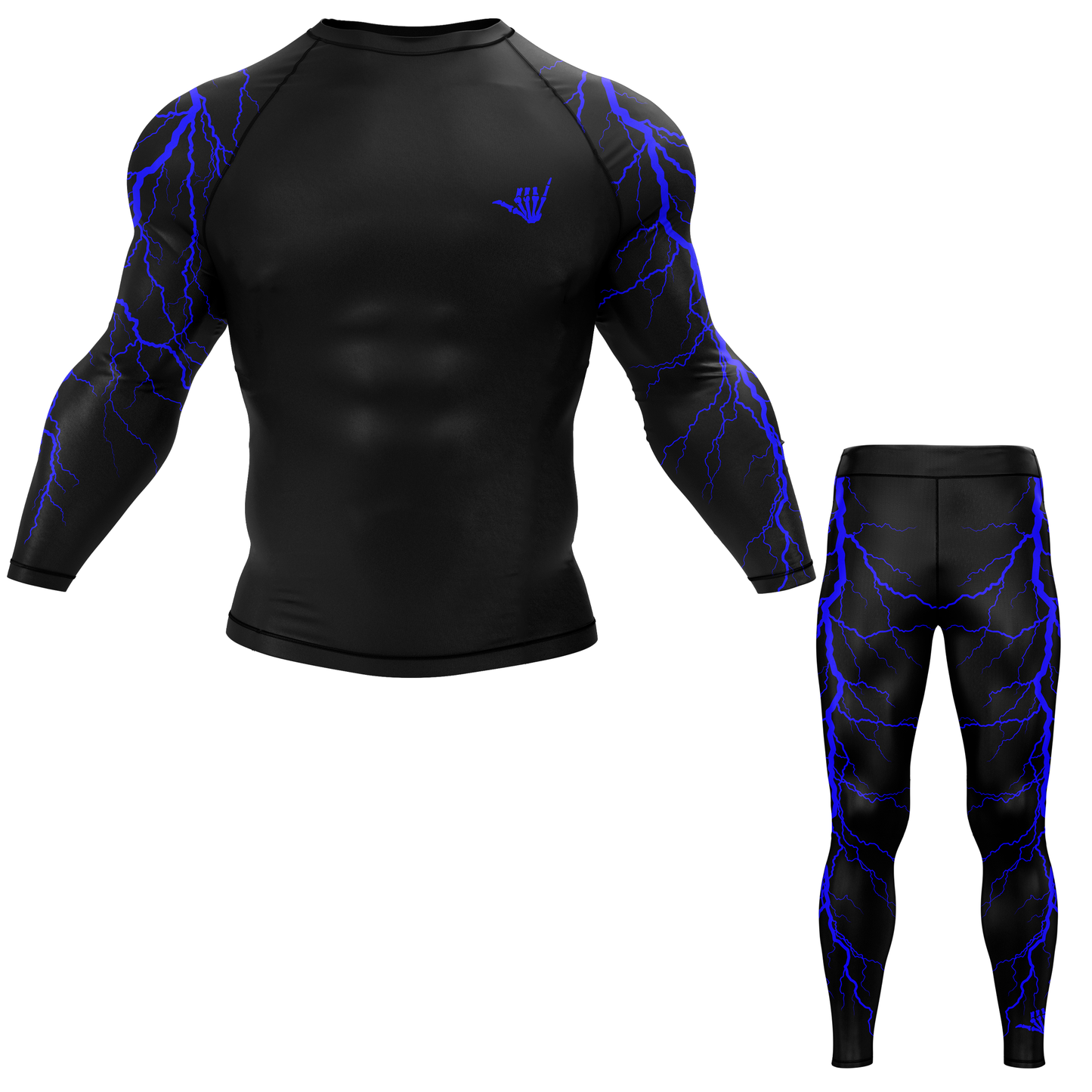 Blue Lightning Bolt BJJ Rash Guard