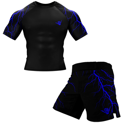Blue Lightning Bolt BJJ Rash Guard