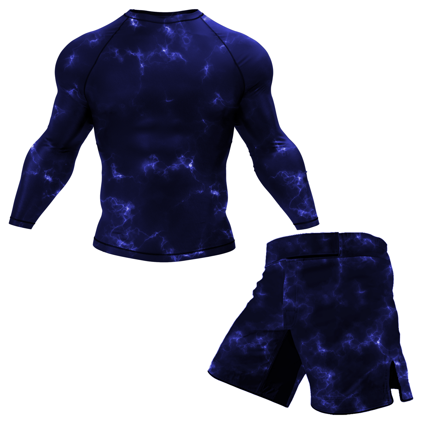 Blue Marble Lightning BJJ Rash Guard