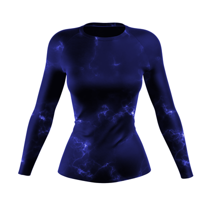 Blue Marble Lightning Women's BJJ Rash Guard