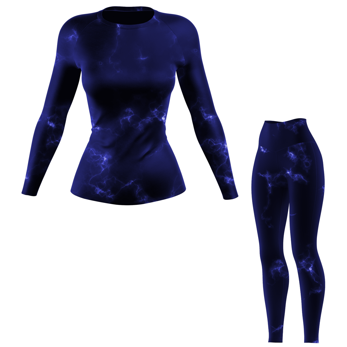 Blue Marble Lightning Women's BJJ Rash Guard