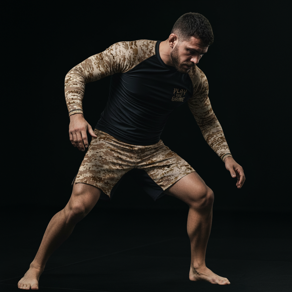Desert Camo BJJ Rash Guard - BJJ Sesh