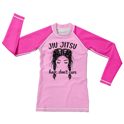 Jiu Jitsu Hair Don't Care Kids BJJ Rash Guard
