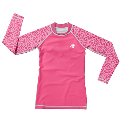 Mid Pink Predator Kids BJJ Rash Guard