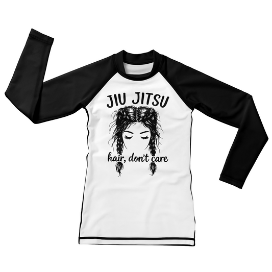 Jiu Jitsu Hair Don't Care Kids BJJ Rash Guard