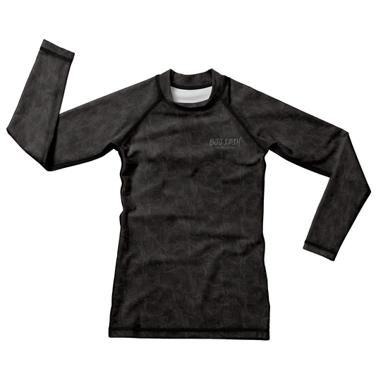Midnight Forest Camo Kids BJJ Rash Guard