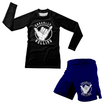 Casually Rolling Kid's BJJ Rash Guard