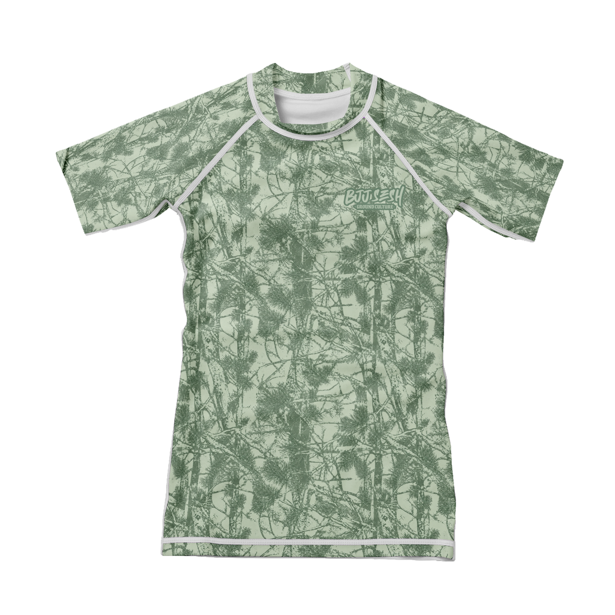 Green Forest Camo Kids BJJ Rash Guard
