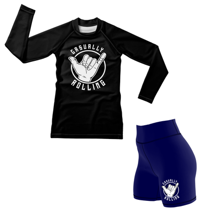 Casually Rolling Kid's BJJ Rash Guard