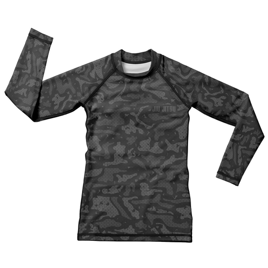 Jiu Jitsu Grey Camo Kids BJJ Rash Guard