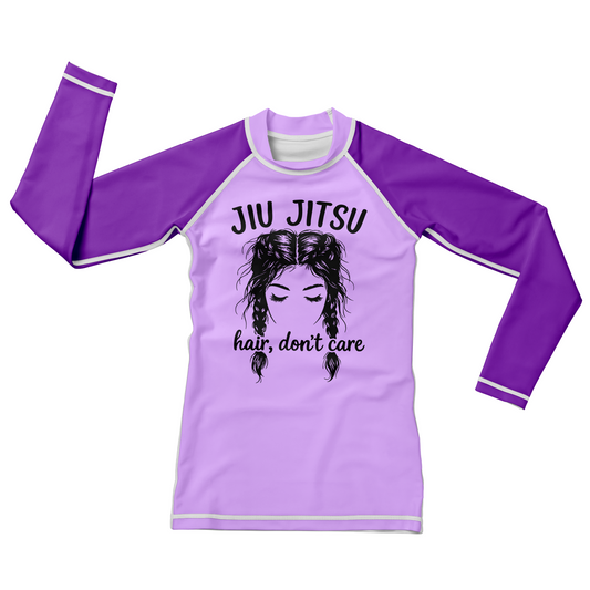 Jiu Jitsu Hair Don't Care Kids BJJ Rash Guard