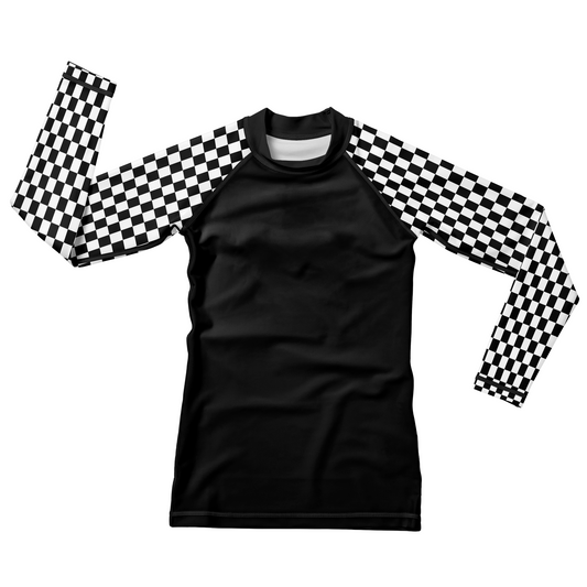 Checkered Kids BJJ Rash Guard