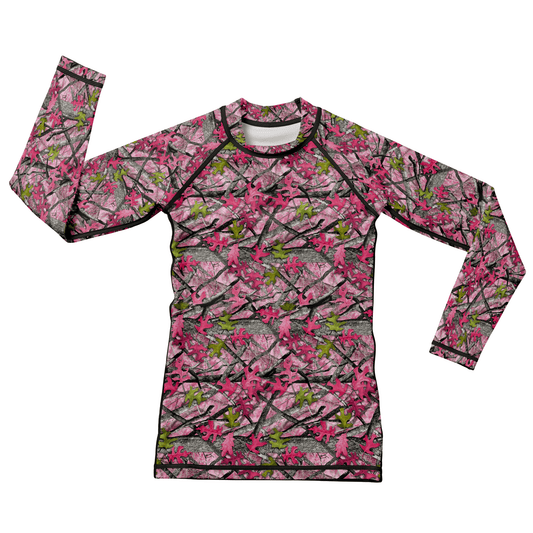 Pink Camo Tree Kids BJJ Rash Guard
