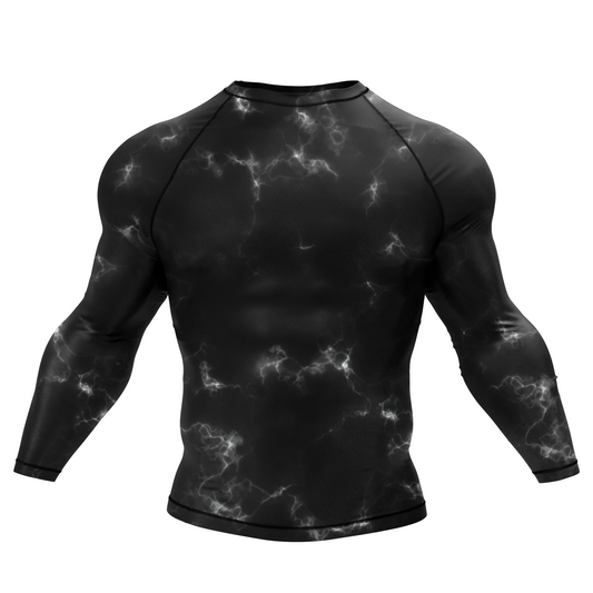 Black Marble Lightning BJJ Rash Guard