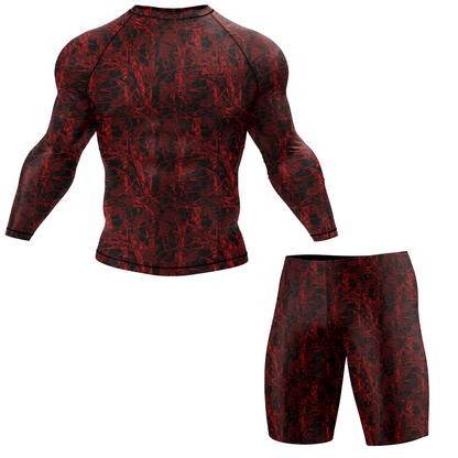 Red Forest Camo BJJ Rash Guard