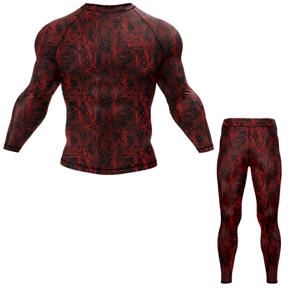 Red Forest Camo BJJ Rash Guard