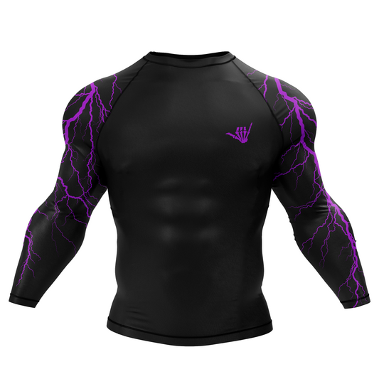 Purple Lightning Bolt BJJ Rash Guard