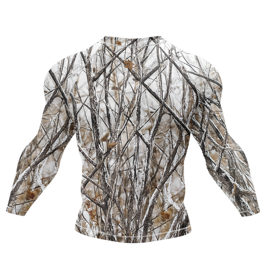 White Camo Tree BJJ Rash Guard