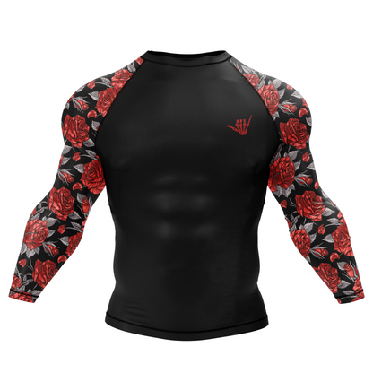 Red Death Rose BJJ Rash Guard