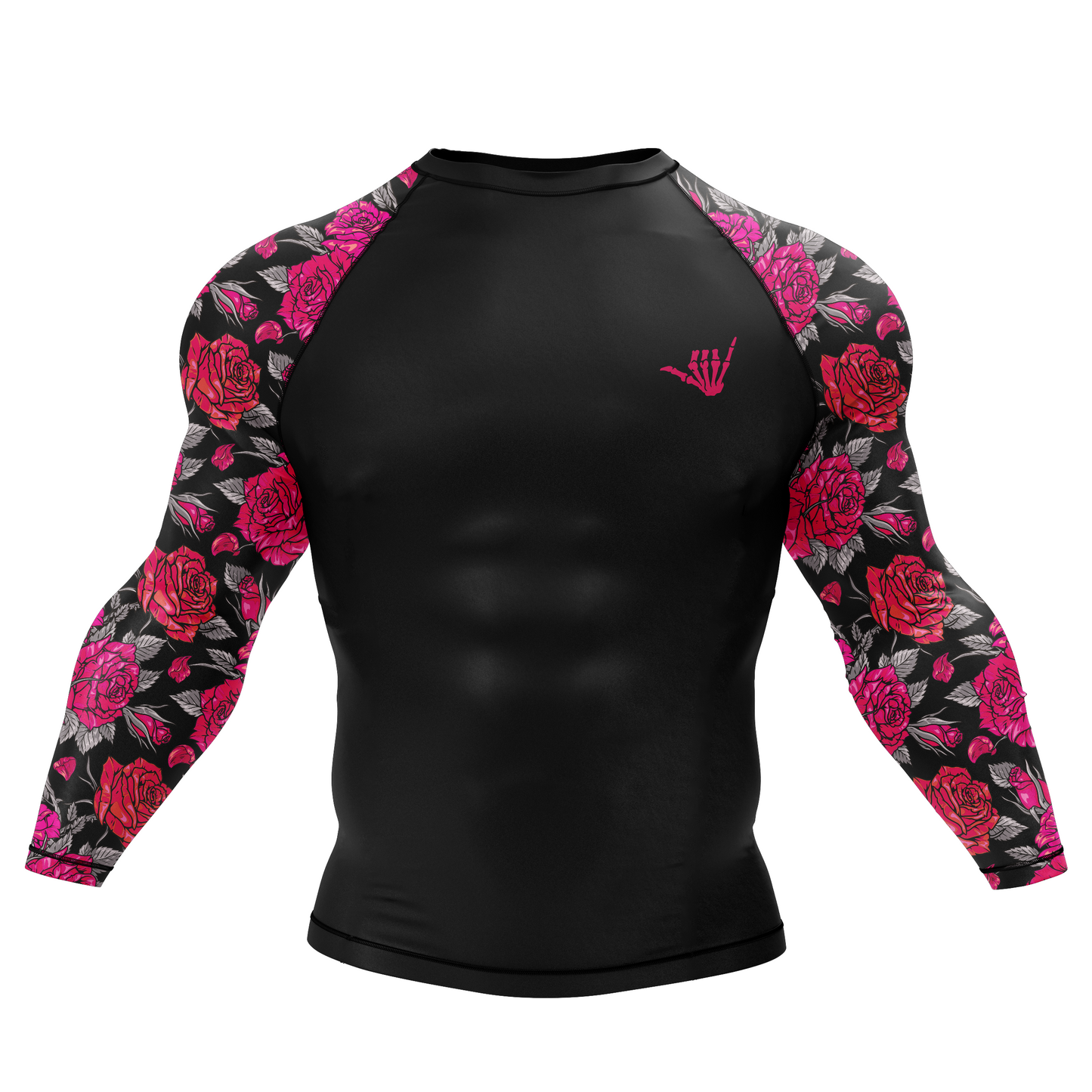 Pink Death Rose BJJ Rash Guard