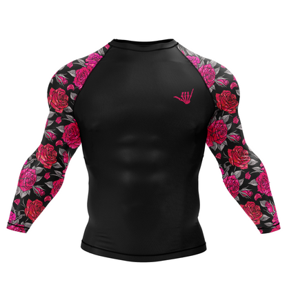 Pink Death Rose BJJ Rash Guard