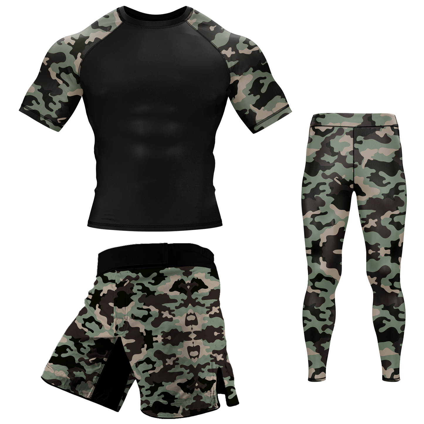 Camouflage BJJ Rash Guard - Short Sleeve