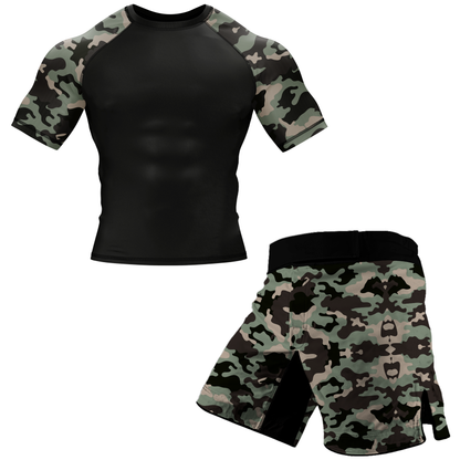 Camouflage BJJ Rash Guard - Short Sleeve