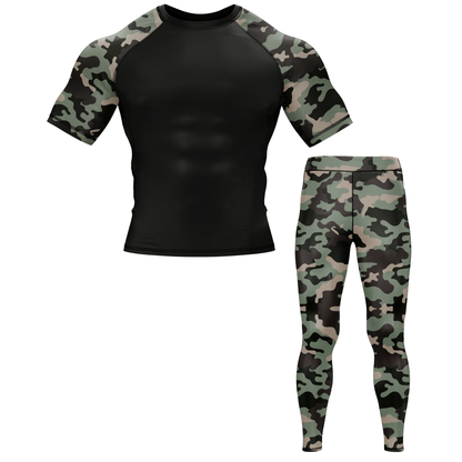Camouflage BJJ Rash Guard - Short Sleeve