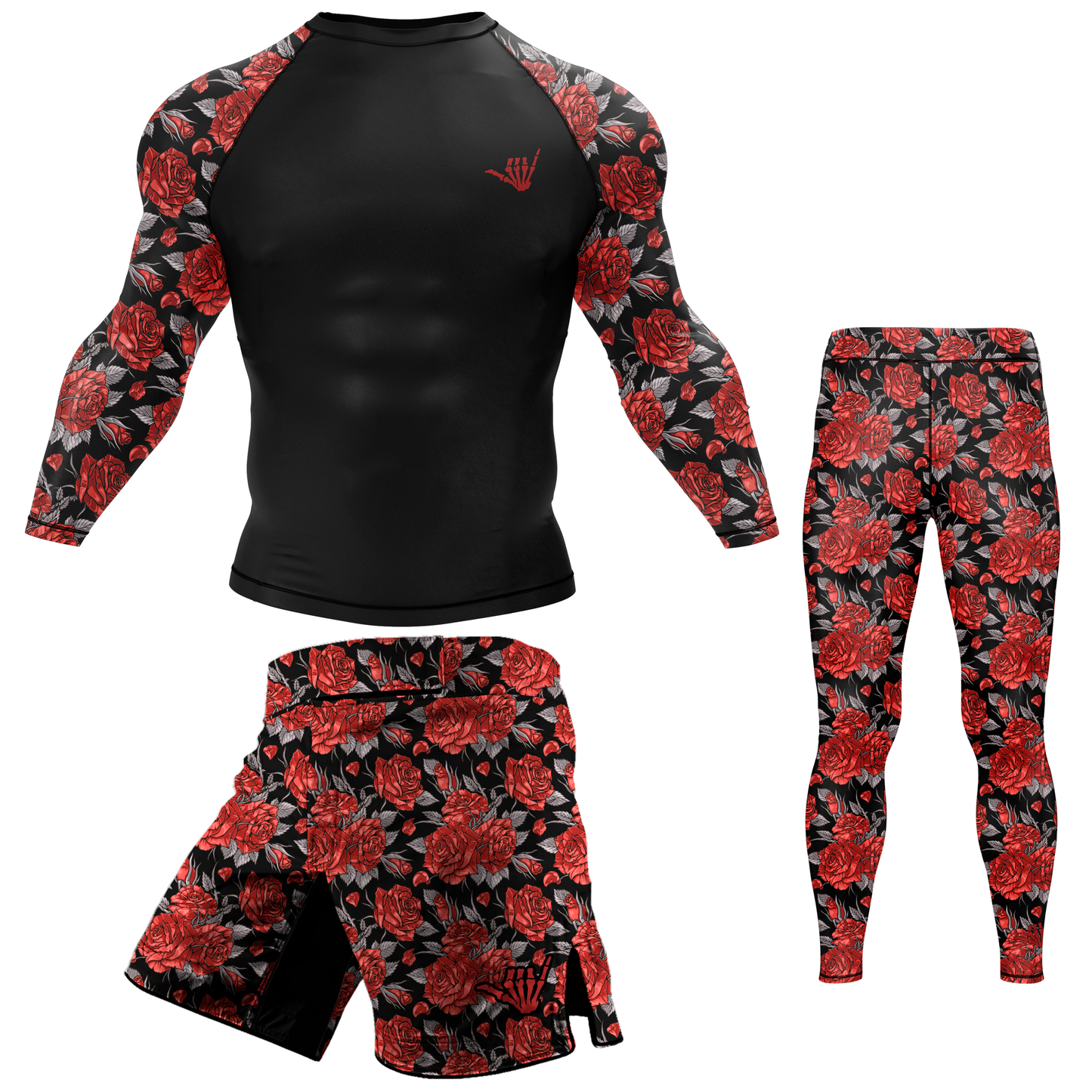 Red Death Rose BJJ Rash Guard