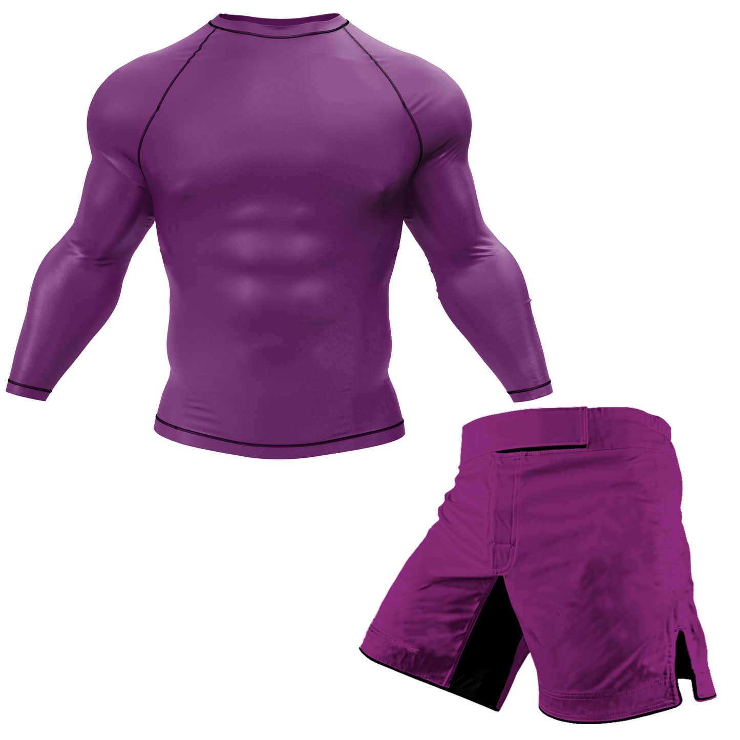 Plain Purple BJJ Rash Guard