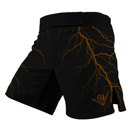 Brown Lightning Bolt BJJ Shorts