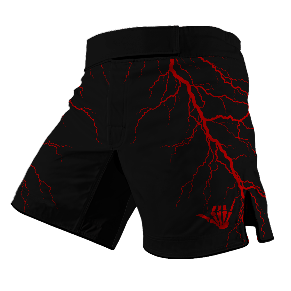Red Lightning Bolt BJJ Rash Guard