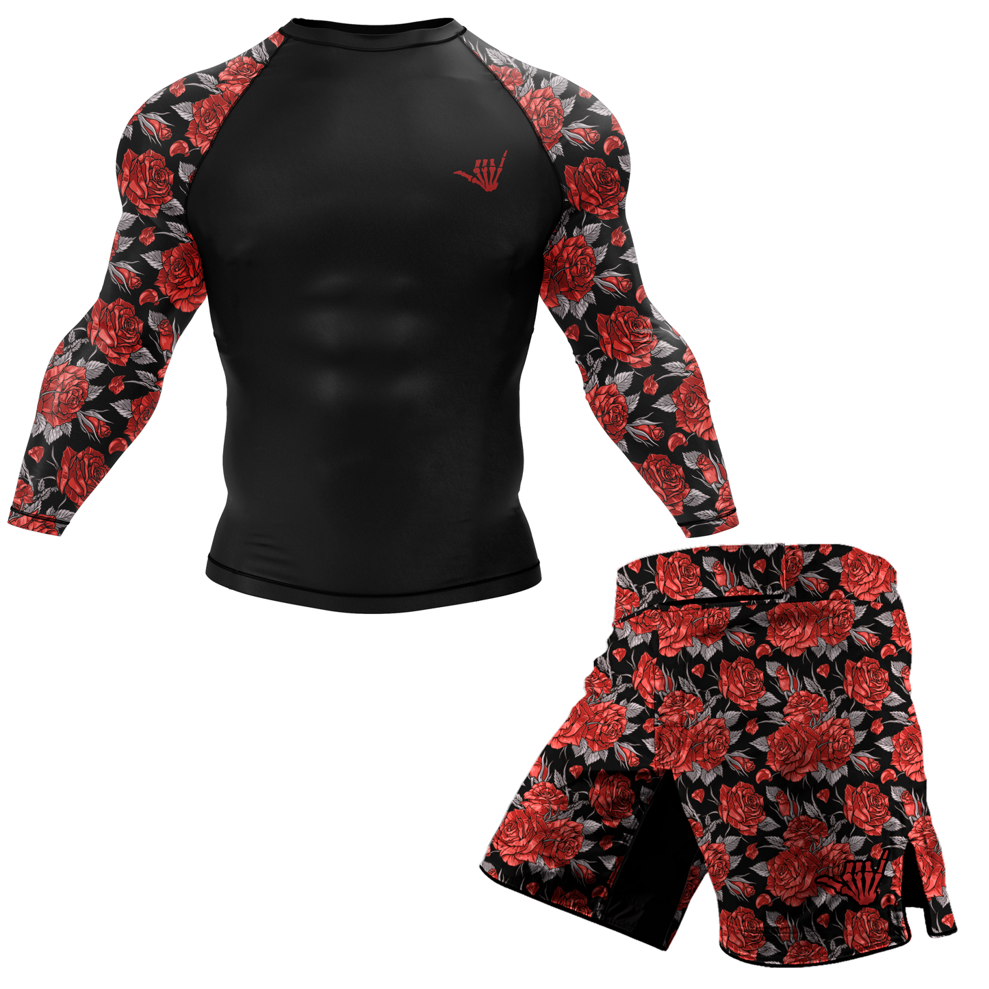 Red Death Rose BJJ Rash Guard