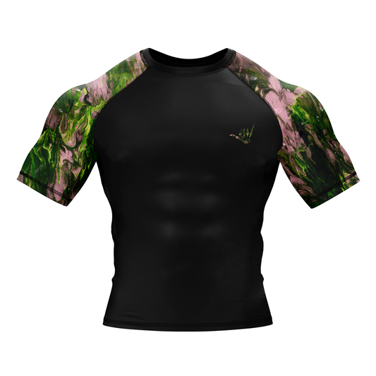 Pink Nature Grip BJJ Rash Guard - Shortsleeve