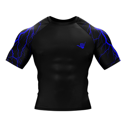 Blue Lightning Bolt BJJ Rash Guard