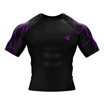 Purple Lightning Bolt BJJ Rash Guard