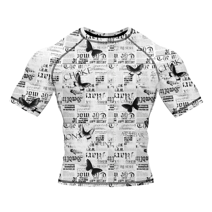 Newspaper BJJ Rash Guard - Short Sleeve