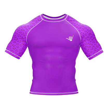Mid Purple Predator BJJ Rash Guard - Short Sleeve