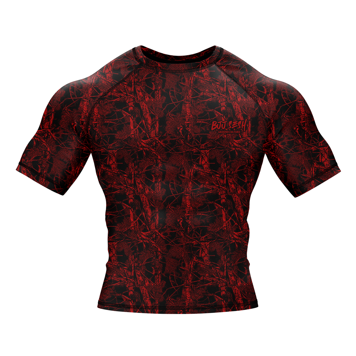Red Forest Camo BJJ Rash Guard