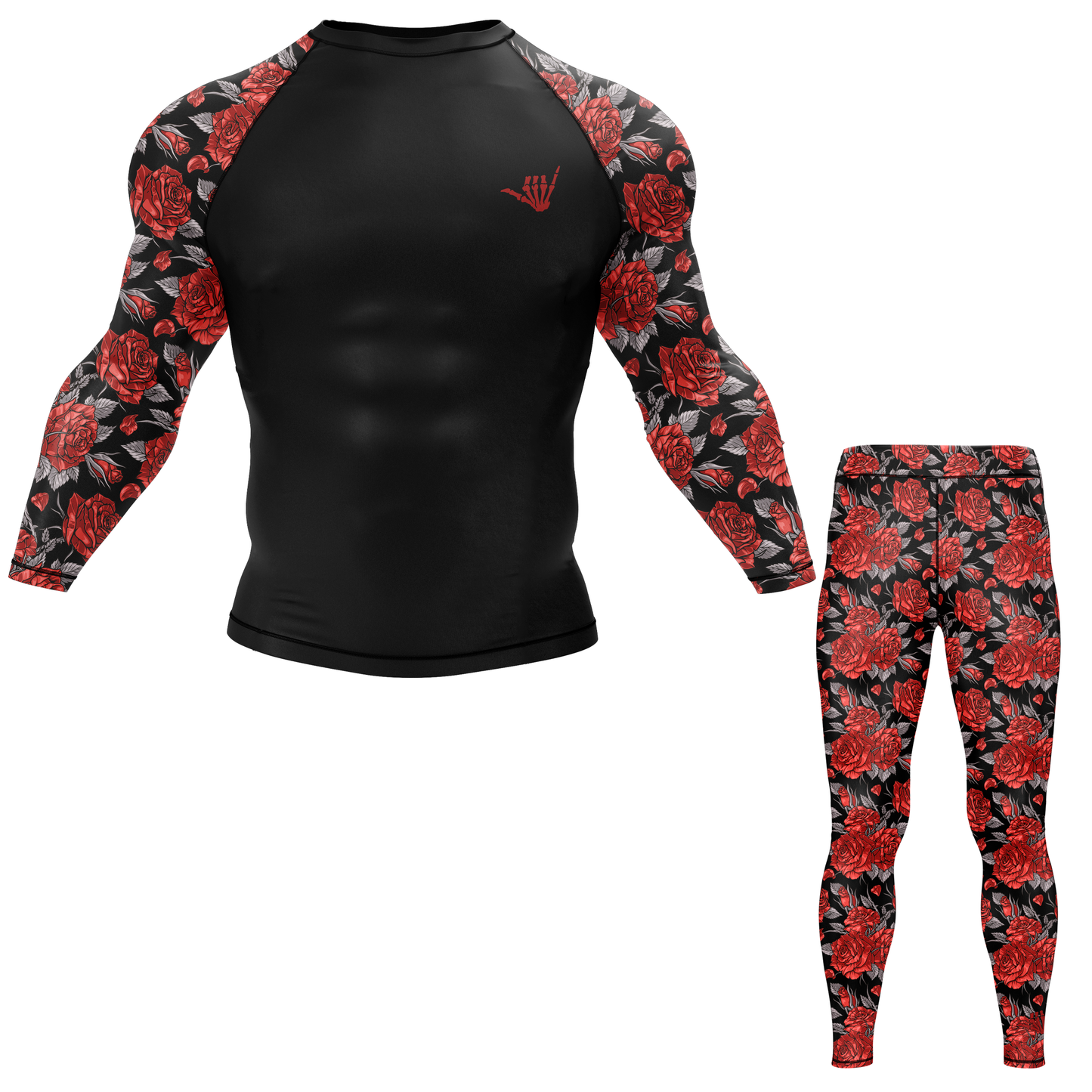 Red Death Rose BJJ Rash Guard
