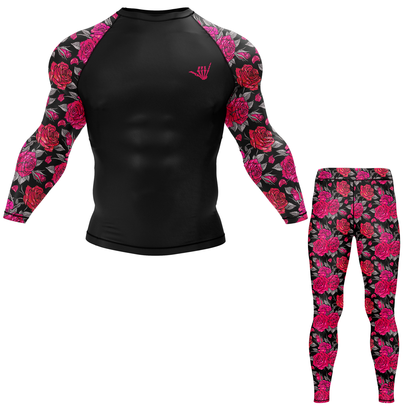 Pink Death Rose BJJ Rash Guard